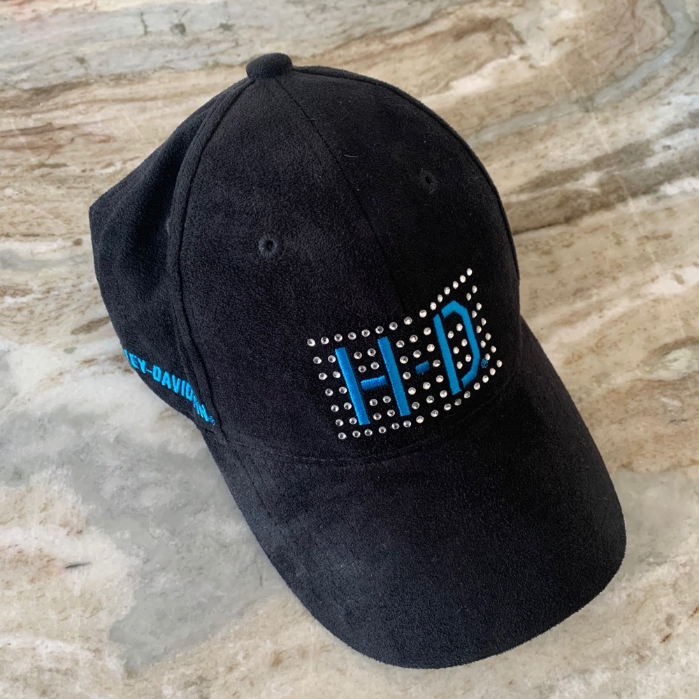 Black suede Harley Davidson hat